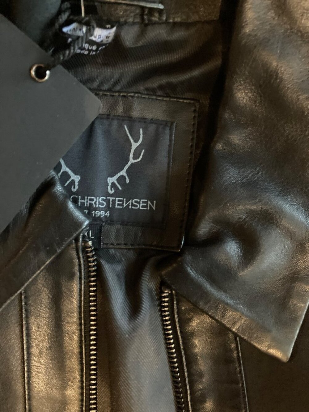 Bod & Christensen Laser-Cut Black Leather Jacket Floral Design Size XL New - Picture 5 of 6